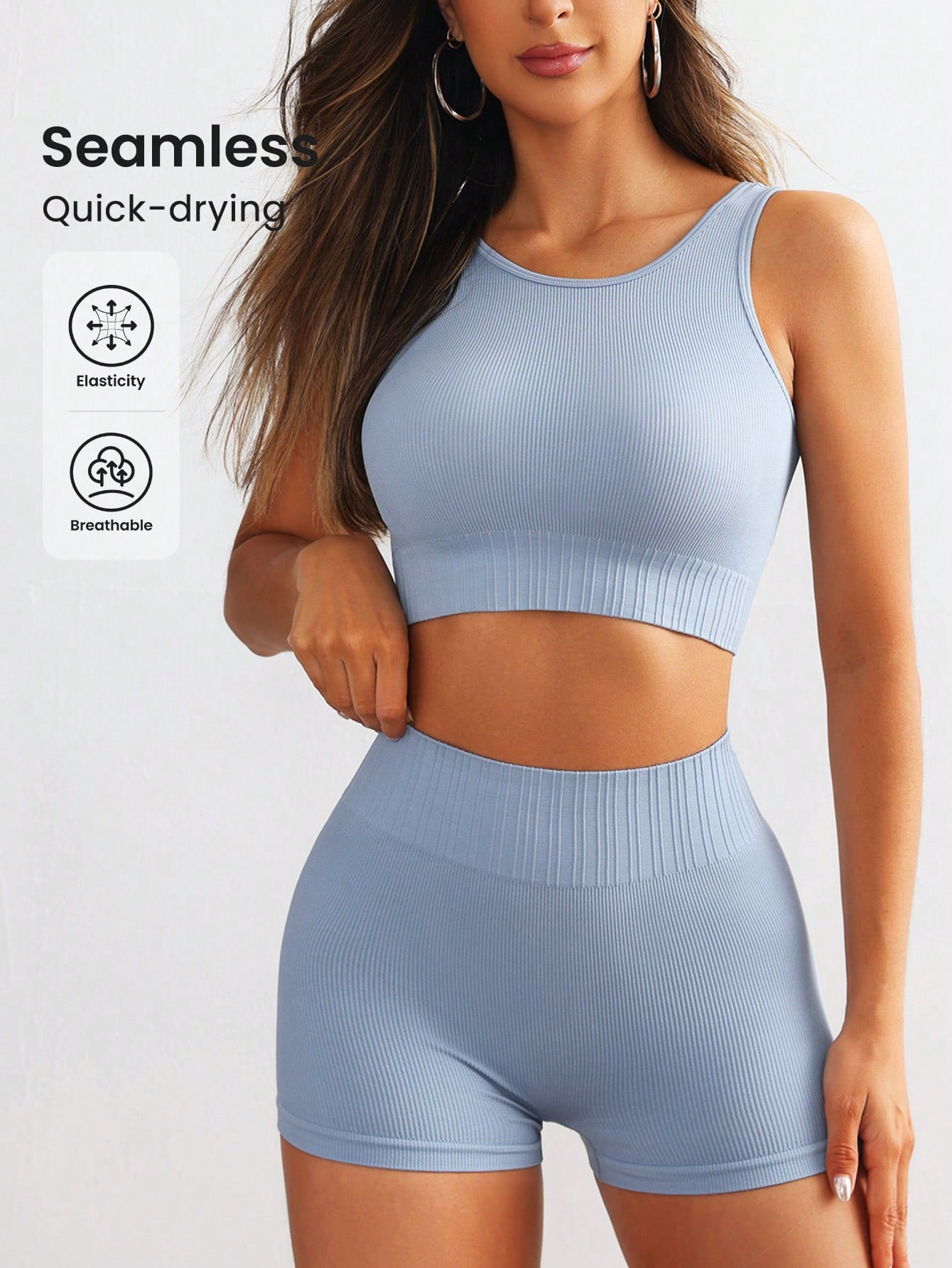 Women Seamless Ribbed Yoga Set - đánh giá và giá Aquatic Gym